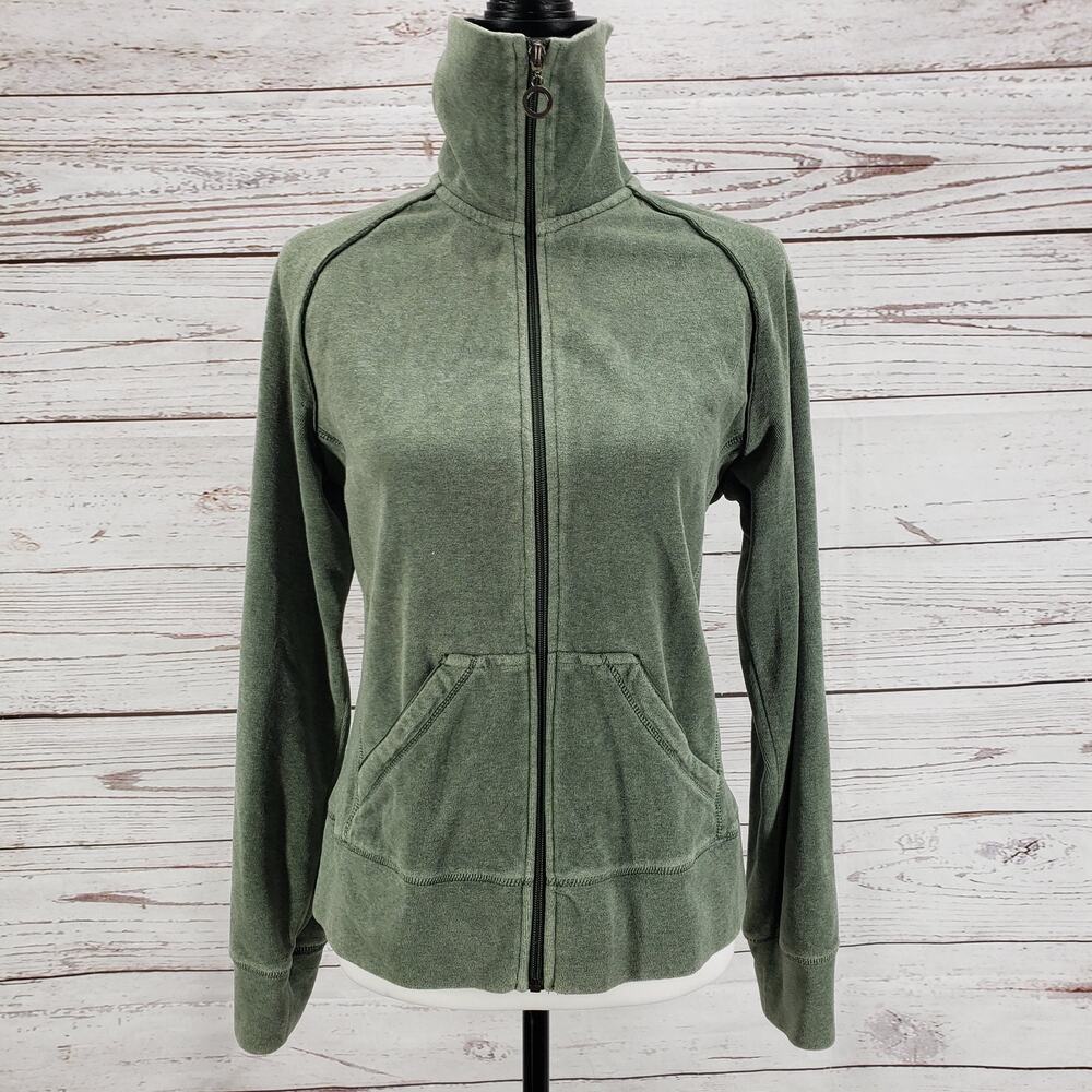 Everlast Women's Green Velour Full Zip Long Sleeve Track Jacket Size Small